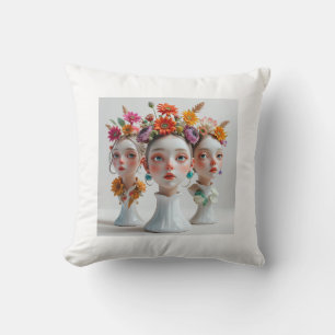 Boheems Bloemenmiddelpunt Trio: vers en gedroogd Kussen