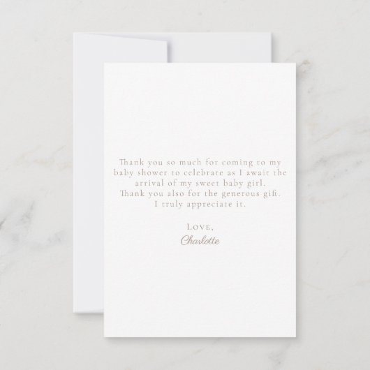 Boheems bloemig pampasgras | BABY SHOWER Bedankkaart (Achterkant)