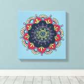 Boheems bloemig verpakt canvas (Insitu (Houten vloer))