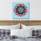 Boheems bloemig verpakt canvas afdruk (Insitu (Slaapkamer))