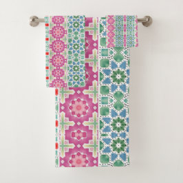 Boheems bloemmozaïekontwerp met Waterverf mozaïek Bad Handdoek