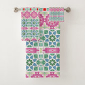 Boheems bloemmozaïekontwerp met Waterverf mozaïek Bad Handdoek (Insitu)