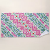 Boheems bloemmozaïekontwerp met Waterverf mozaïek Strandlaken (Voorkant)