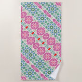 Boheems bloemmozaïekontwerp met Waterverf mozaïek Strandlaken (Voorkant)