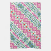 Boheems bloemmozaïekontwerp met Waterverf mozaïek Theedoek (Verticaal)