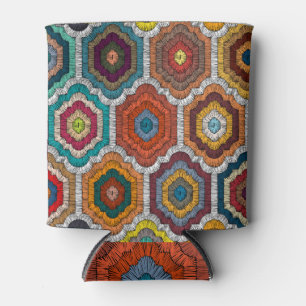 Boheems borduurwerk: Geometrische patchwork Blikjeskoeler