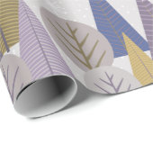 Boheems bos grijs en blauw, kerstmis cadeaupapier (Rol Hoek)
