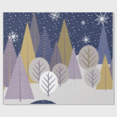 Boheems bos met zeeblauw, Kerstmis Cadeaupapier (Vlak)