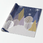 Boheems bos met zeeblauw, Kerstmis Cadeaupapier (Uitgerold)