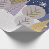 Boheems bos met zeeblauw, Kerstmis Cadeaupapier (Hoek)