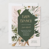 Boheems botanisch gras en pampagras | Baby Brunch Kaart (Voorkant)