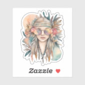 Boheems droomportret sticker (Vel)