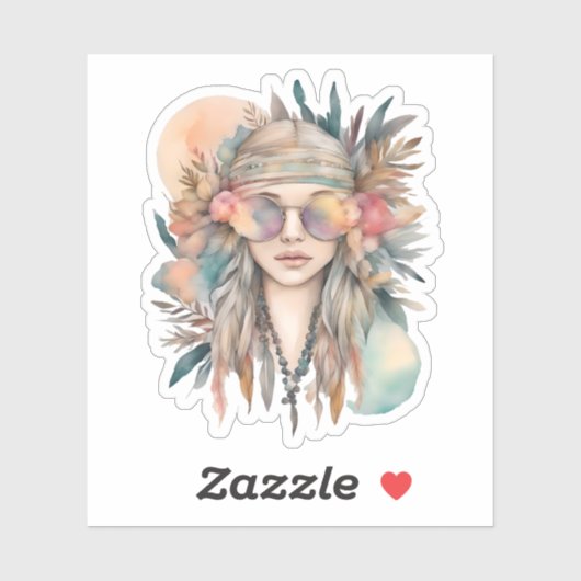 Boheems droomportret sticker (Vel)