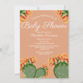Boheems Elegant Cactus Flowers Baby shower Kaart (Voorkant)