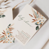 Boheems gedroogd bloemengroen Baby shower Kaart