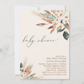 Boheems gedroogd bloemengroen Baby shower Kaart (Voorkant)