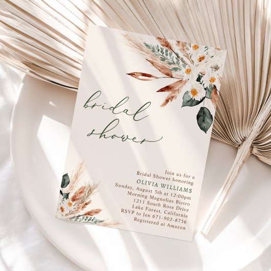 Boheems gedroogd bloemengroen Vrijgezellenfeest Kaart