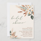 Boheems gedroogd bloemengroen Vrijgezellenfeest Kaart (Voorkant)