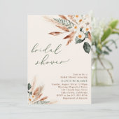 Boheems gedroogd bloemengroen Vrijgezellenfeest Kaart (Staand voorkant)