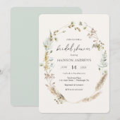 Boheems gedroogd boeket blauw Vrijgezellenfeest Kaart (Voorkant / Achterkant)