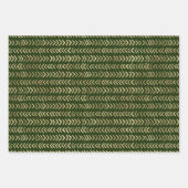 Boheems groen goud kerstpatroon inpakpapier vel (Voorkant 3)