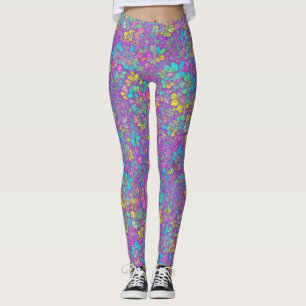  Boheems Kleurrijk Wildflower Bloemenpatroon Leggings