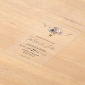 Boheems land Style Floral Bull Skull Weddenschap Acryl Uitnodigingen (Laagn)