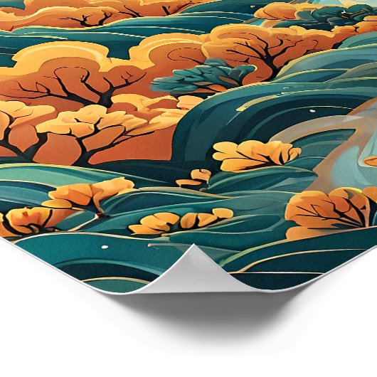 Boheems landschap - Serene stromende rivieren Poster (Hoek)