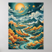 Boheems landschap - Serene stromende rivieren Poster (Voorkant)