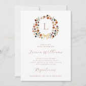 Boheems Monogram Elegant Bloemen Vrijgezellenfeest Kaart (Voorkant)