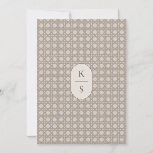 Boheems neutraal geweven bamboe Vrijgezellenfeest Kaart (Achterkant)