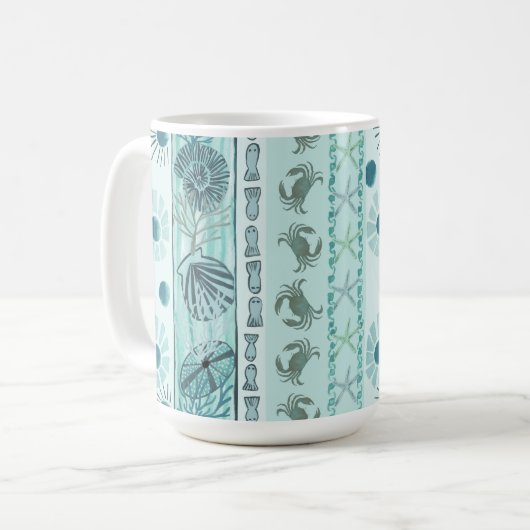 Boheems Ocean Life Tapestry Koffiemok (Voorkant links)