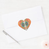 Boheems ontwerp kleurrijk patroon hart sticker (Envelop)