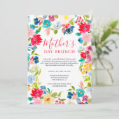 Boheems Rood Blauw Bloemen waterverf moederdag Kaart (Staand voorkant)