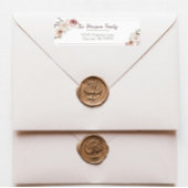 Boheems Roos Bruiloft Retouradres Etiket