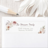 Boheems Roos Bruiloft Retouradres Etiket (Insitu)