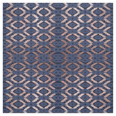 Boheems Roos Gold Navy Blue Ikat Pattern Stof (Swatch)