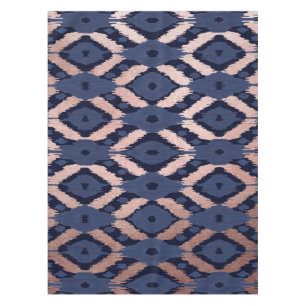 Boheems Roos Gold Navy Blue Ikat Pattern Tafelkleed