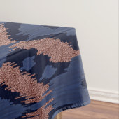 Boheems Roos Gold Navy Blue Ikat Pattern Tafelkleed (Voorbeeld)