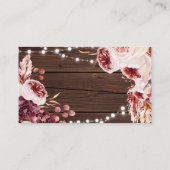 Boheems Roos Rustiek Houten Huwelijk QR Code RSVP Informatiekaartje (Achterkant)