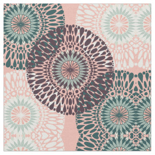 Boheems Roze Paarse Blauwgroen Bloemen Mandala Tek Stof