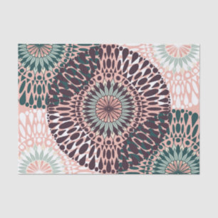 Boheems Roze Paarse Blauwgroen Bloemen Mandala Tek Tissuepapier