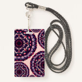 Boheems Roze Paarse Geschilderde Acrylbloemen Badge (Achterkant met draagriem)