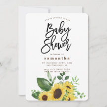 Boheems Rustiek Zonnebloem Baby shower