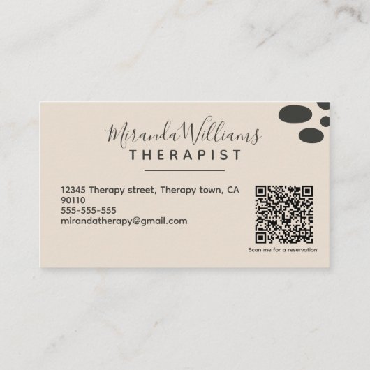 Boheems rustig Abstract Visitekaartje (Achterkant)