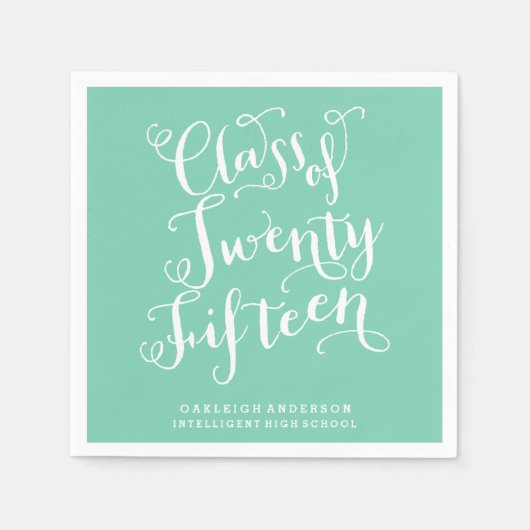 Boheems schrift in Zee Foam | Klasse 2015 Servet (Voorkant)