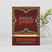 Boheems Sinaasappel Turquoise Gold Exotic Eastern Kaart (Staand voorkant)