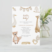 Boheems speelgoed genderneutraal Baby shower Kaart (Staand voorkant)