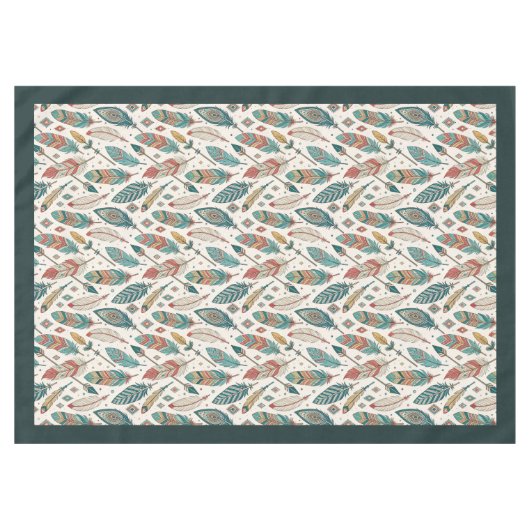 Boheems tafelkleed met pijlen en veren (Voorkant (Horizontaal))