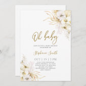 Boheems Tropisch Baby shower Meisje Uitnodiging (Voorkant / Achterkant)